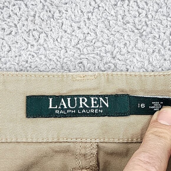 Lauren Ralph Lauren Womens Beige Jogger Pants 16 Cotton/Elastane Blend 28CT - Picture 4 of 7